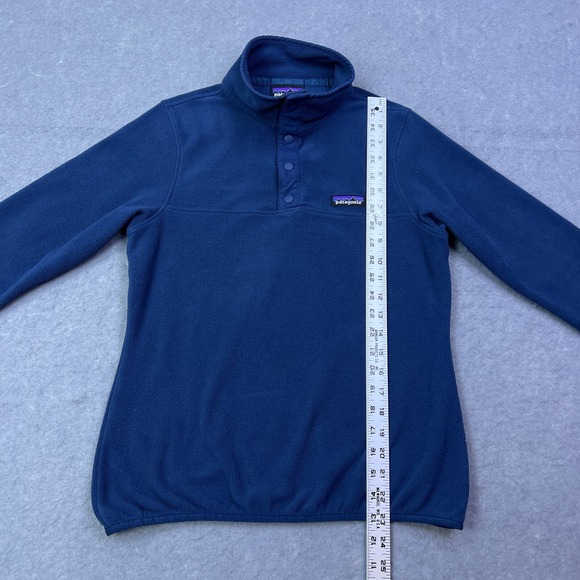Patagonia Women's Micro‎ D Snap-T Pullover XS Blue Fleece Pullover P-6 Logo Top - Picture 4 of 12